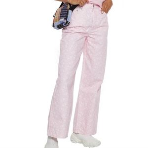 Ganni Floral Print High Rise wide leg denim size 29 or size 8